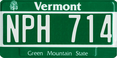 VT license plate NPH714