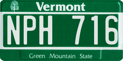 VT license plate NPH716