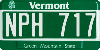 VT license plate NPH717