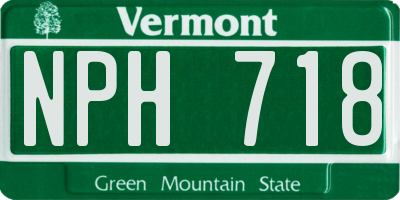 VT license plate NPH718