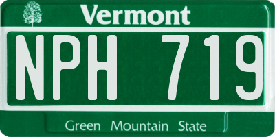 VT license plate NPH719