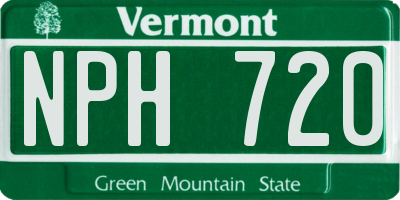 VT license plate NPH720