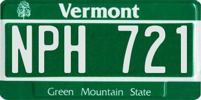 VT license plate NPH721