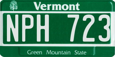 VT license plate NPH723