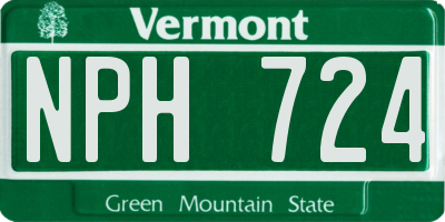 VT license plate NPH724