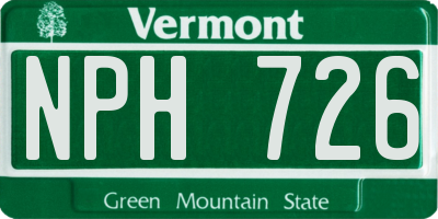 VT license plate NPH726