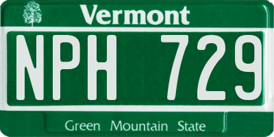 VT license plate NPH729
