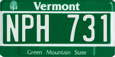 VT license plate NPH731