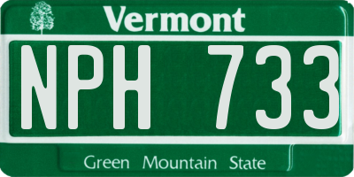 VT license plate NPH733