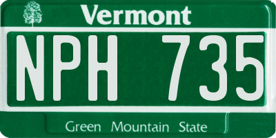 VT license plate NPH735