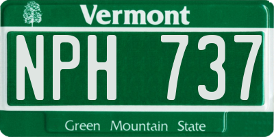 VT license plate NPH737