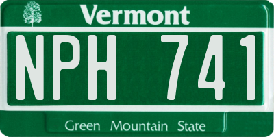 VT license plate NPH741