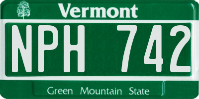 VT license plate NPH742
