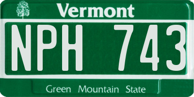 VT license plate NPH743