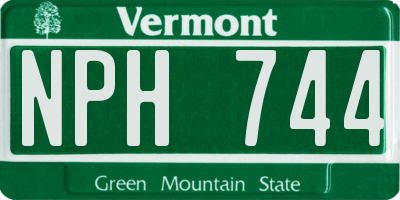 VT license plate NPH744