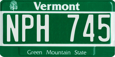 VT license plate NPH745