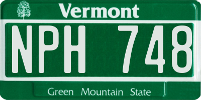 VT license plate NPH748
