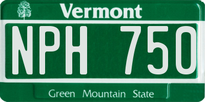 VT license plate NPH750