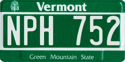 VT license plate NPH752