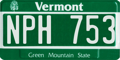 VT license plate NPH753