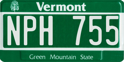 VT license plate NPH755