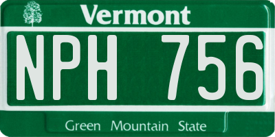 VT license plate NPH756