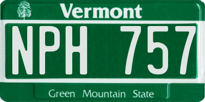 VT license plate NPH757