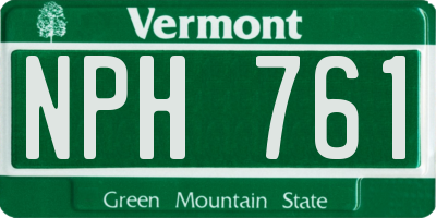 VT license plate NPH761