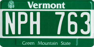 VT license plate NPH763