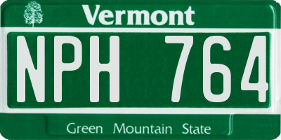 VT license plate NPH764