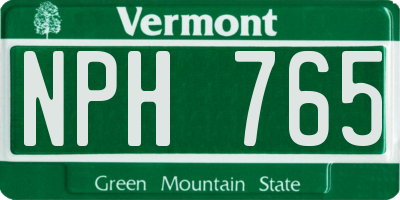 VT license plate NPH765