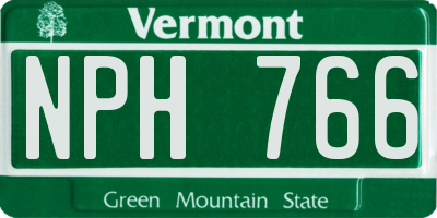 VT license plate NPH766