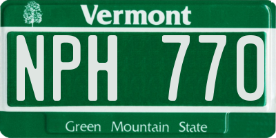 VT license plate NPH770