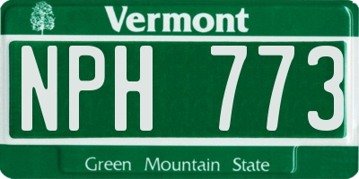 VT license plate NPH773