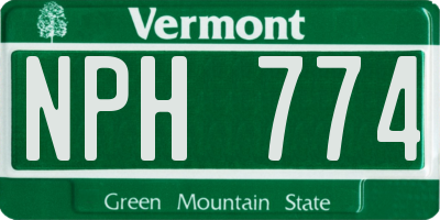 VT license plate NPH774