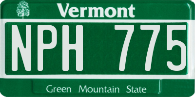 VT license plate NPH775