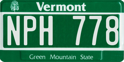 VT license plate NPH778