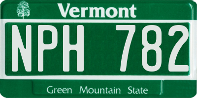 VT license plate NPH782