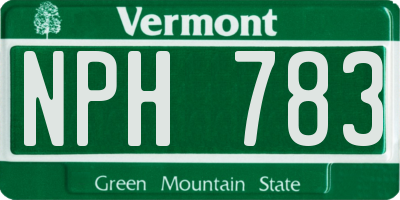 VT license plate NPH783
