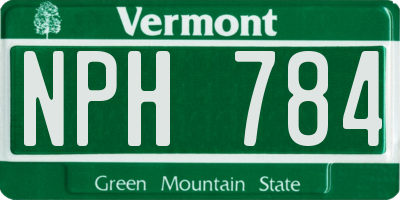 VT license plate NPH784
