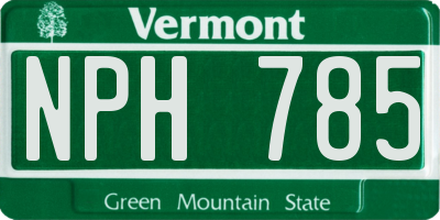 VT license plate NPH785