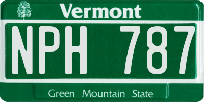 VT license plate NPH787