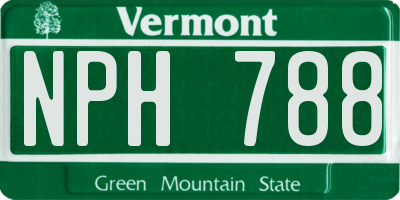 VT license plate NPH788