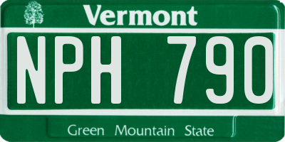 VT license plate NPH790