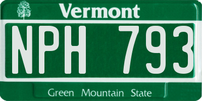 VT license plate NPH793