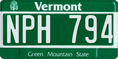 VT license plate NPH794