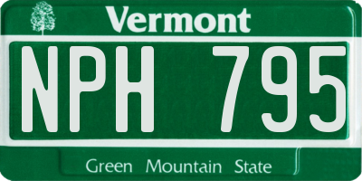 VT license plate NPH795