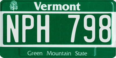 VT license plate NPH798