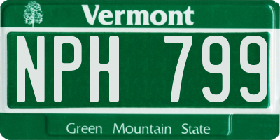 VT license plate NPH799
