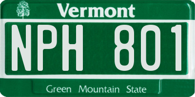 VT license plate NPH801
